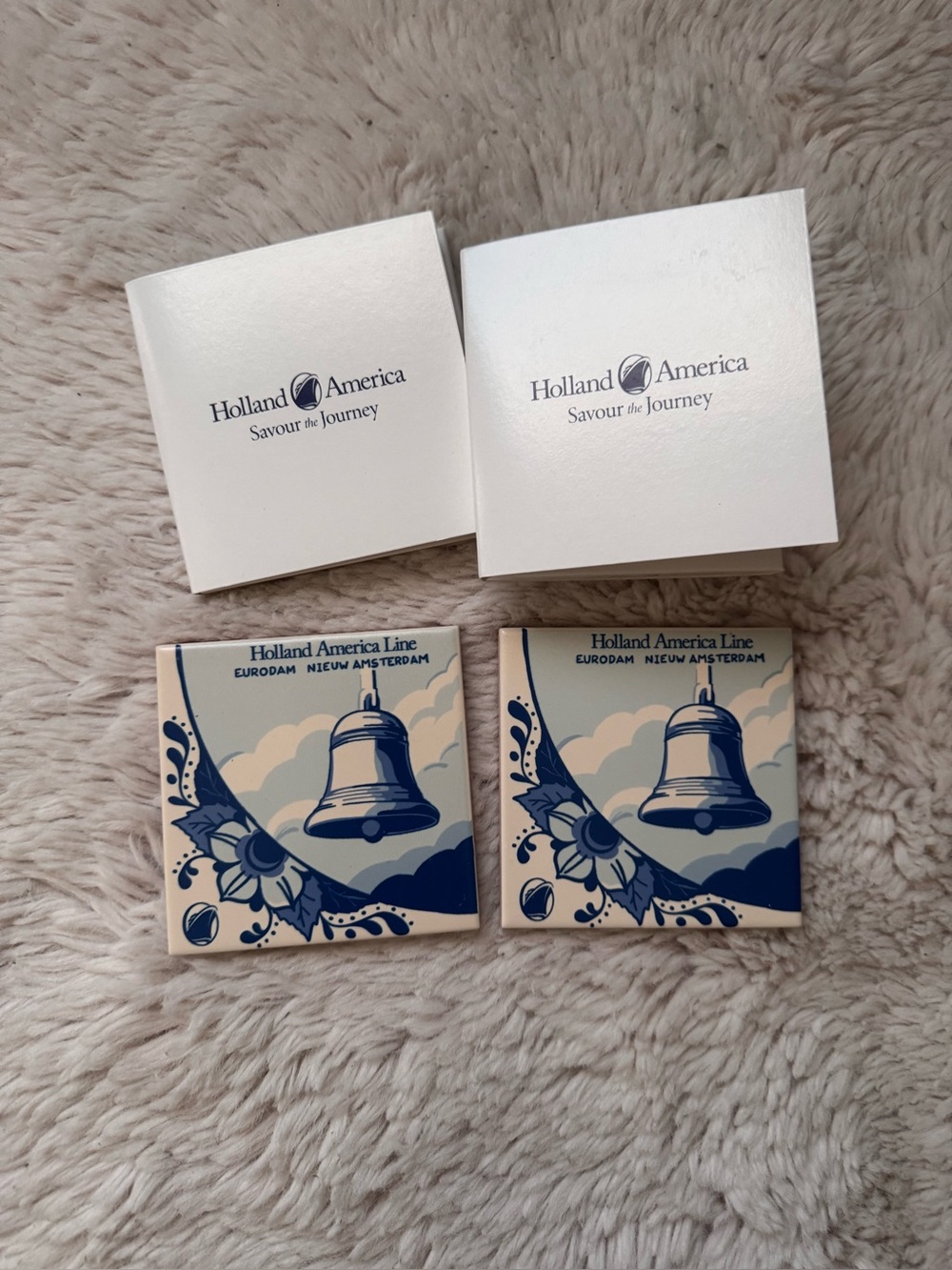 Holland America Tile Cup Coaster Set Of 2